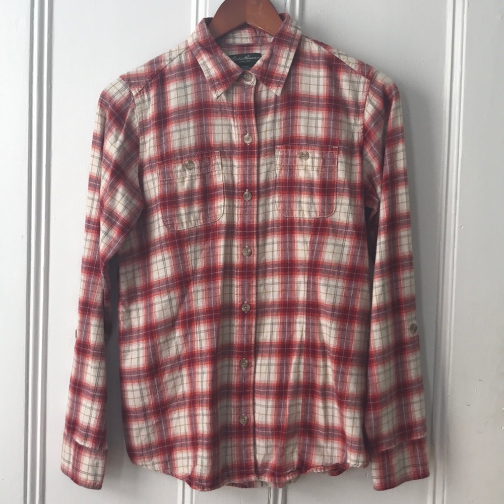 Eddie Bauer Button Down Plaid Shirt Size Small
